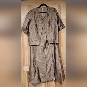 Custom Made Bronze Dress with Overlay